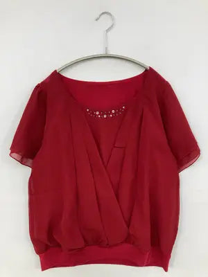 Tシャツ/カットソー/トップス/レッド/L    バスト86～94   身長154～162
