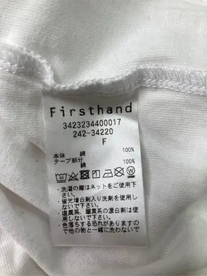 Firsthand/ファーストハンド/Tシャツ/カットソー/トップス/ホワイト/F