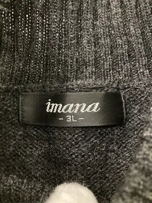 imana/ニット/セーター/トップス/ブラック/3L