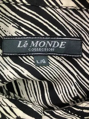 Le MONDE/シャツ/ブラウス/トップス/ブラック/L/G