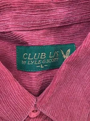 CLUB L/S/シャツ/ブラウス/トップス/レッド/L