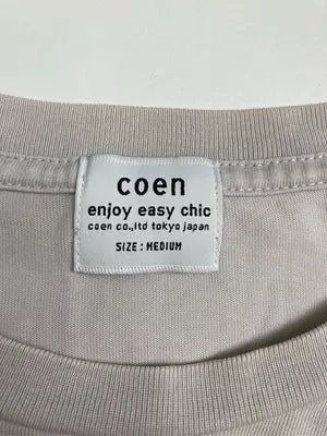 coen/コーエン/Tシャツ/カットソー/トップス/ベージュ/MEDIUM