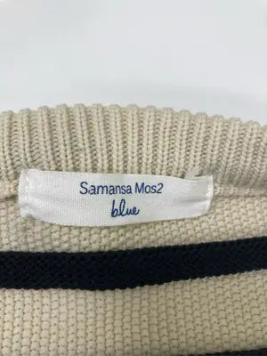 Samansa Mos2 blue/サマンサモスモスブルー/ニット/セーター/トップス/ベージュ/フリー