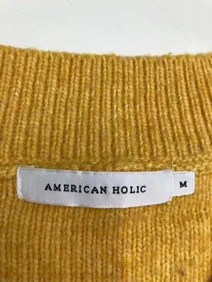 AMERICAN HOLIC/アメリカンホリック/ニット/セーター/トップス/イエロー/M