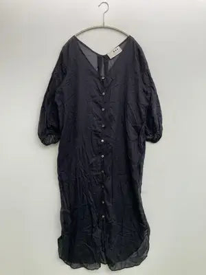 three dots/シャツワンピース/ワンピース/ドレス/ブラック/MEDIUM