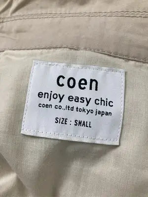 coen/コーエン/ステンカラーコート/ジャケット/アウター/ベージュ/SMALL