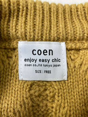 coen/コーエン/ニット/セーター/トップス/イエロー/FREE