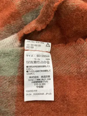 無印良品/ムジルシリョウヒン/マフラー/ファッション雑貨/オレンジ/60×200cm