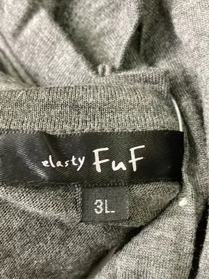 elasty FuF/Tシャツ/カットソー/トップス/グレー/3L