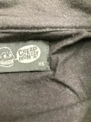 cheap monday/Tシャツ/カットソー/トップス/ブラック/XS