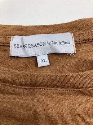 SEASON REASON/シーズンリーズン/Tシャツ/カットソー/トップス/ブラウン/3L