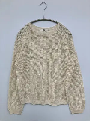 UNIQLO/ユニクロ/ニット/セーター/トップス/アイボリー/L