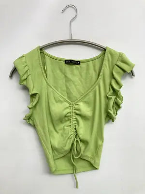 ZARA/ザラ/Tシャツ/カットソー/トップス/ライトグリーン/EUR M