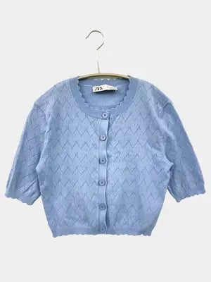 ZARA/ザラ/カーディガン/ボレロ/トップス/スカイブルー/USA S