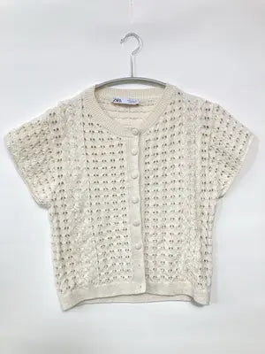 ZARA/ザラ/カーディガン/ボレロ/トップス/ホワイト/EUR M