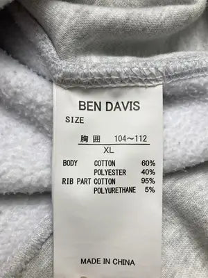 BEN DAVIS/ベンデイビス/スウェット/トップス/グレー/X-LARGE