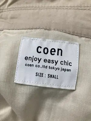 coen/コーエン/ステンカラーコート/ジャケット/アウター/ベージュ/SMALL