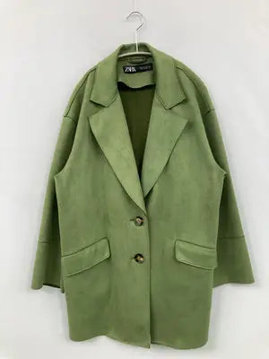 ZARA/ザラ/ステンカラーコート/ジャケット/アウター/グリーン/USA S