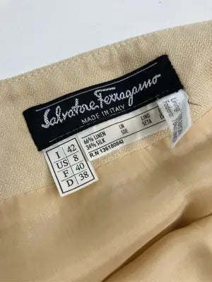 Salvatore Ferragamo/サルヴァトーレフェラガモ/ミモレ/半端丈スカート/スカート/ベージュ/I 40/US 8/F 40/D 38
