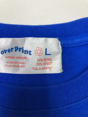 OVER PRINT/Tシャツ/カットソー/トップス/ブルー/L
