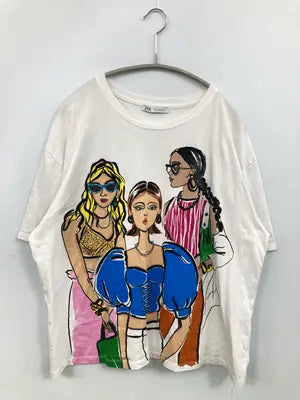 ZARA/ザラ/Tシャツ/カットソー/トップス/ホワイト/EUR L