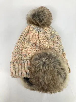 ニットキャップ/ビーニー/帽子/ベージュ/57.5cm