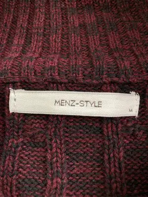 MENZ-STYLE/ニット/セーター/トップス/レッド/M