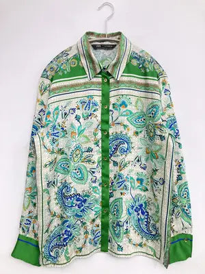 ZARA/ザラ/シャツ/ブラウス/トップス/グリーン/M