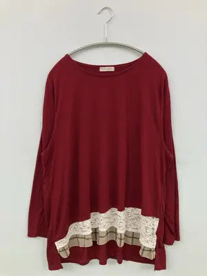 paciente/Tシャツ/カットソー/トップス/レッド/4L