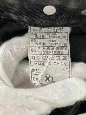 デニムパンツ/パンツ/ブラック/XL