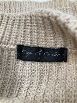 Capsule Color/ニット/セーター/トップス/ベージュ/L