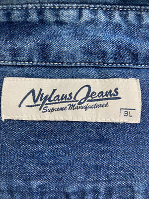 Nylaus Jeans/シャツ/ブラウス/トップス/ブルー/3L