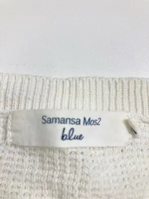 Samansa Mos2 blue/サマンサモスモスブルー/ニット/セーター/トップス/ホワイト/M