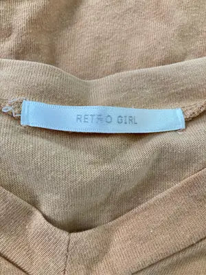 RETRO GIRL/レトロガール/Tシャツ/カットソー/トップス/ベージュ/M