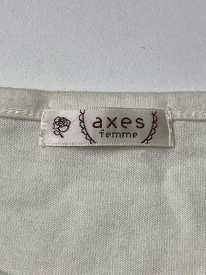 axes femme/アクシーズファム/Tシャツ/カットソー/トップス/アイボリー/M
