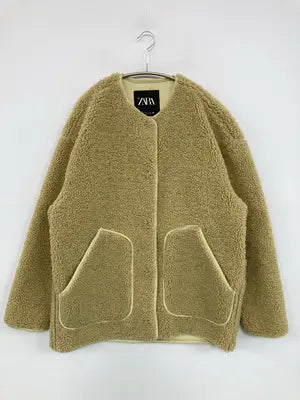 ZARA/ザラ/ノーカラーコート/ジャケット/アウター/ベージュ/EUR S/USA S/MEX 26