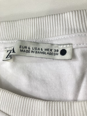 ZARA/ザラ/Tシャツ/カットソー/トップス/ホワイト/EUR L/USA L/MEX 30