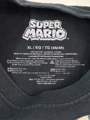 super mario/Tシャツ/カットソー/トップス/ブラック/XL