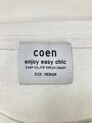 coen/コーエン/Tシャツ/カットソー/トップス/ホワイト/MEDIUM