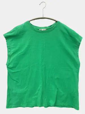ZARA/ザラ/Tシャツ/カットソー/トップス/グリーン/USA M