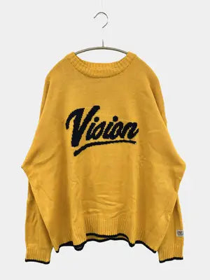 VISION STREET WEAR/ヴィジョンストリートウェア/ニット/セーター/トップス/イエロー/M
