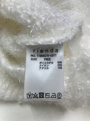 rienda/リエンダ/ニット/セーター/トップス/ホワイト/FREE