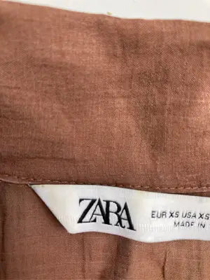 ZARA/ザラ/シャツワンピース/ワンピース/ドレス/ブラウン/XS