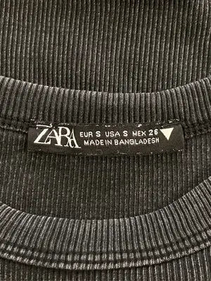 ZARA/ザラ/Tシャツ/カットソー/トップス/ブラック/USA S