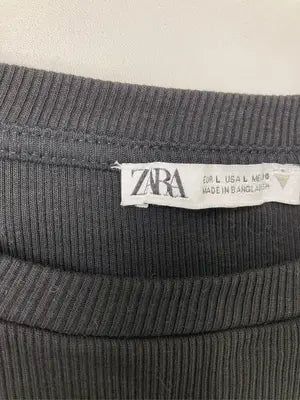 ZARA/ザラ/Tシャツ/カットソー/トップス/ブラック/USA L