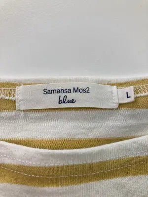 Samansa Mos2 blue/サマンサモスモスブルー/Tシャツ/カットソー/トップス/イエロー/L