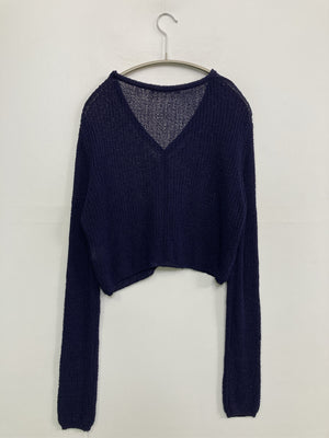 by muni:r/バイムニール/カーディガン/ボレロ/トップス/ネイビー/F