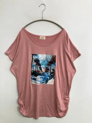 free kisses/Tシャツ/カットソー/トップス/ピンク/1X
