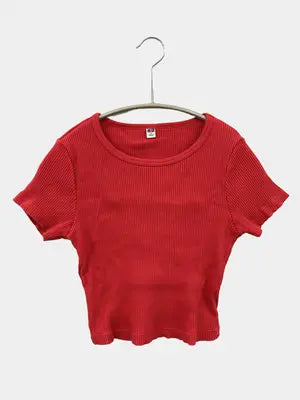 UNIQLO/ユニクロ/Tシャツ/カットソー/トップス/レッド/S