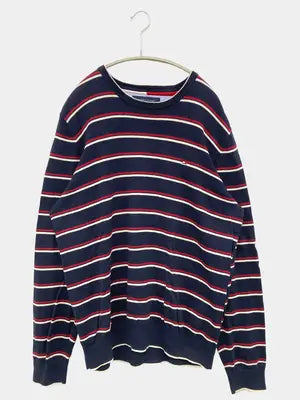 TOMMY HILFIGER/トミーヒルフィガー/ニット/セーター/トップス/ネイビー/L